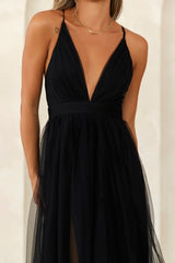 Darkest Sky Tulle Maxi Dress Black