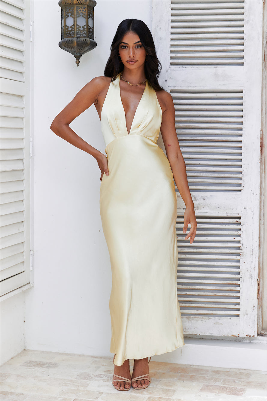 Arrived In Luxe Maxi Dress Yellow