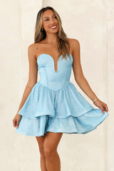 Eyes Of Love Glitter Mini Dress Blue