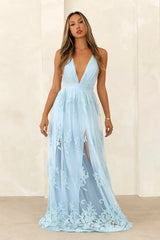 Love Cloud Tulle Maxi Dress Blue