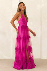 Love Cloud Tulle Maxi Dress Magenta