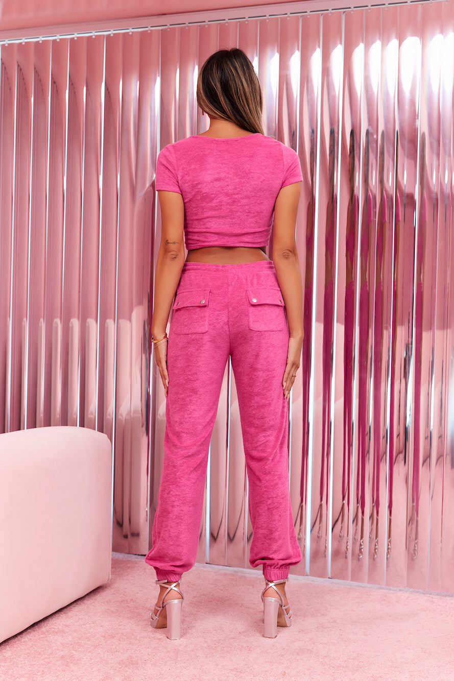 HELLO MOLLY Regina G Crop Top Hot Pink