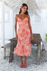 Flowery Wonderland Midi Dress Pink
