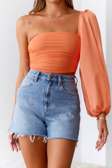 HELLO MOLLY Only Good Times Crop Coral