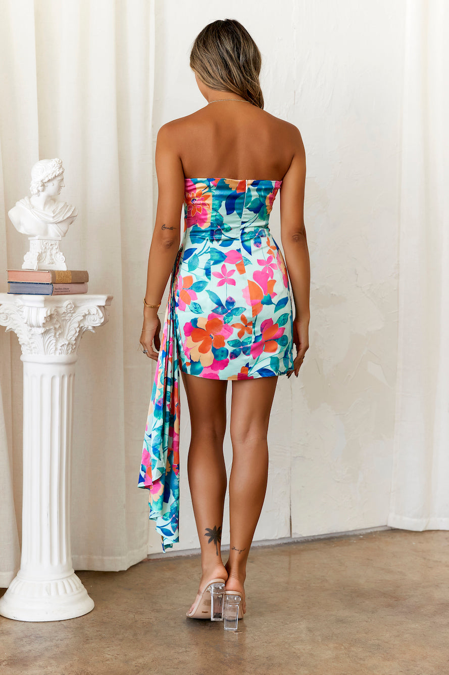 HELLO MOLLY Happiness Strapless Mini Dress Mint