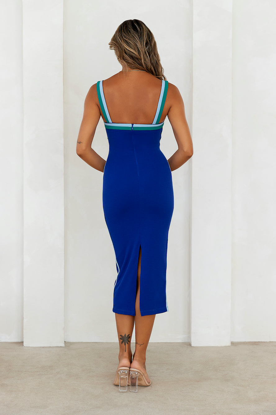 HELLO MOLLY Summertime Groovin Midi Dress Blue