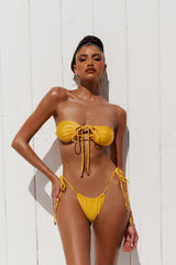 HELLO MOLLY Azure Swim Top Yellow