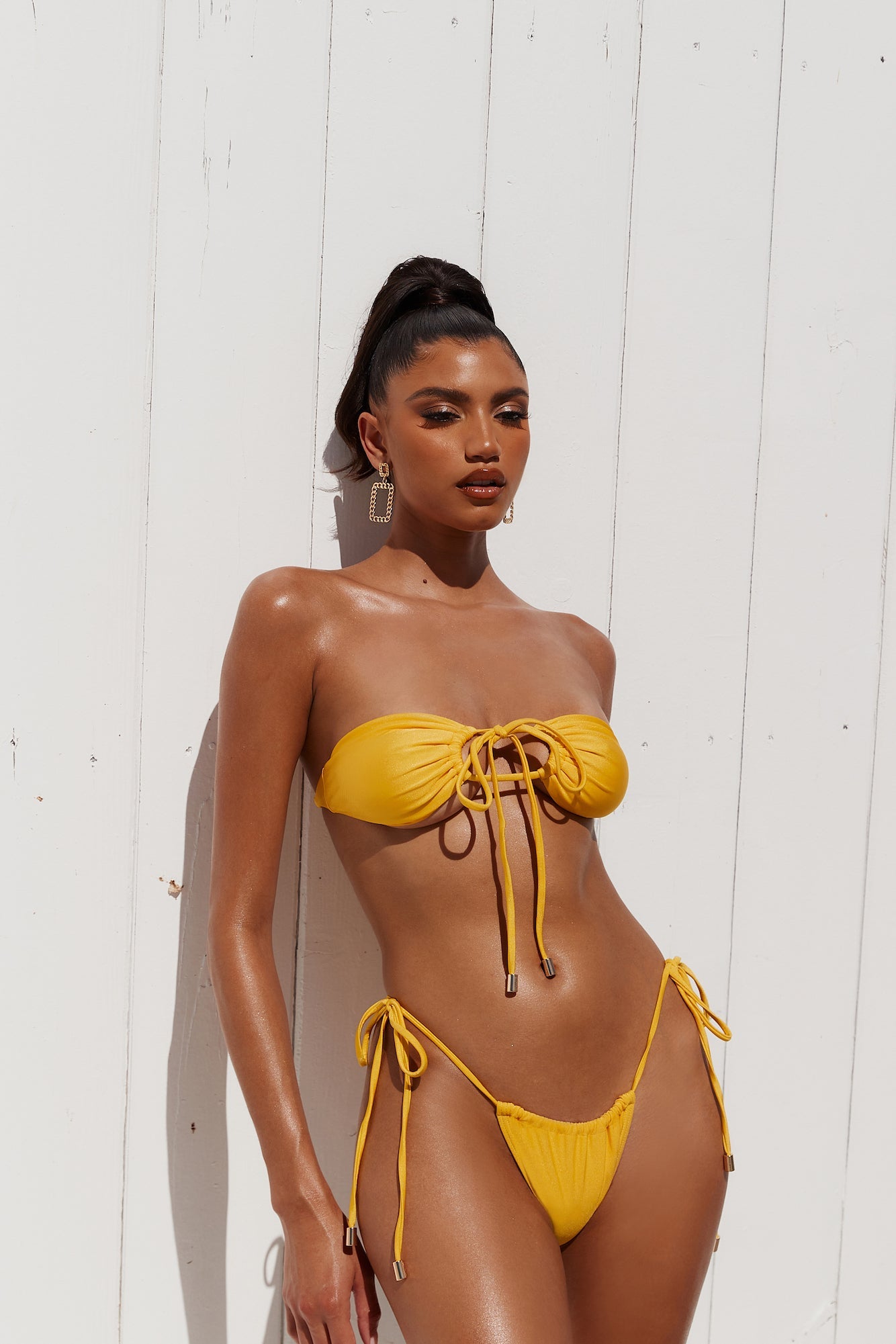 HELLO MOLLY Azure Swim Top Yellow