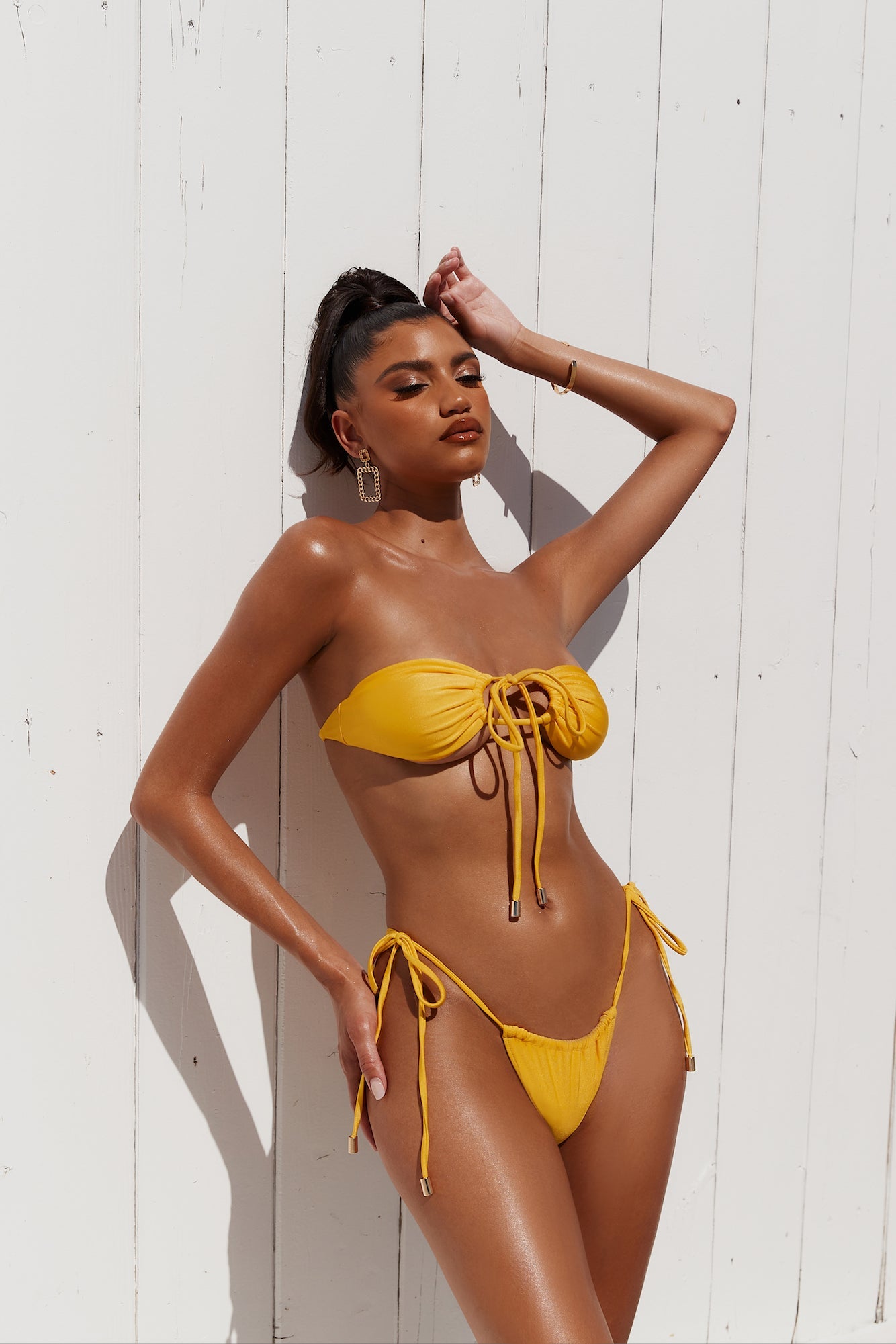 HELLO MOLLY Azure Swim Top Yellow