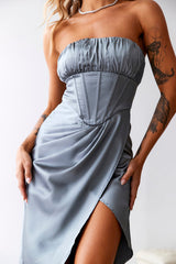 Impress Without Trying Midi Dress Grey
