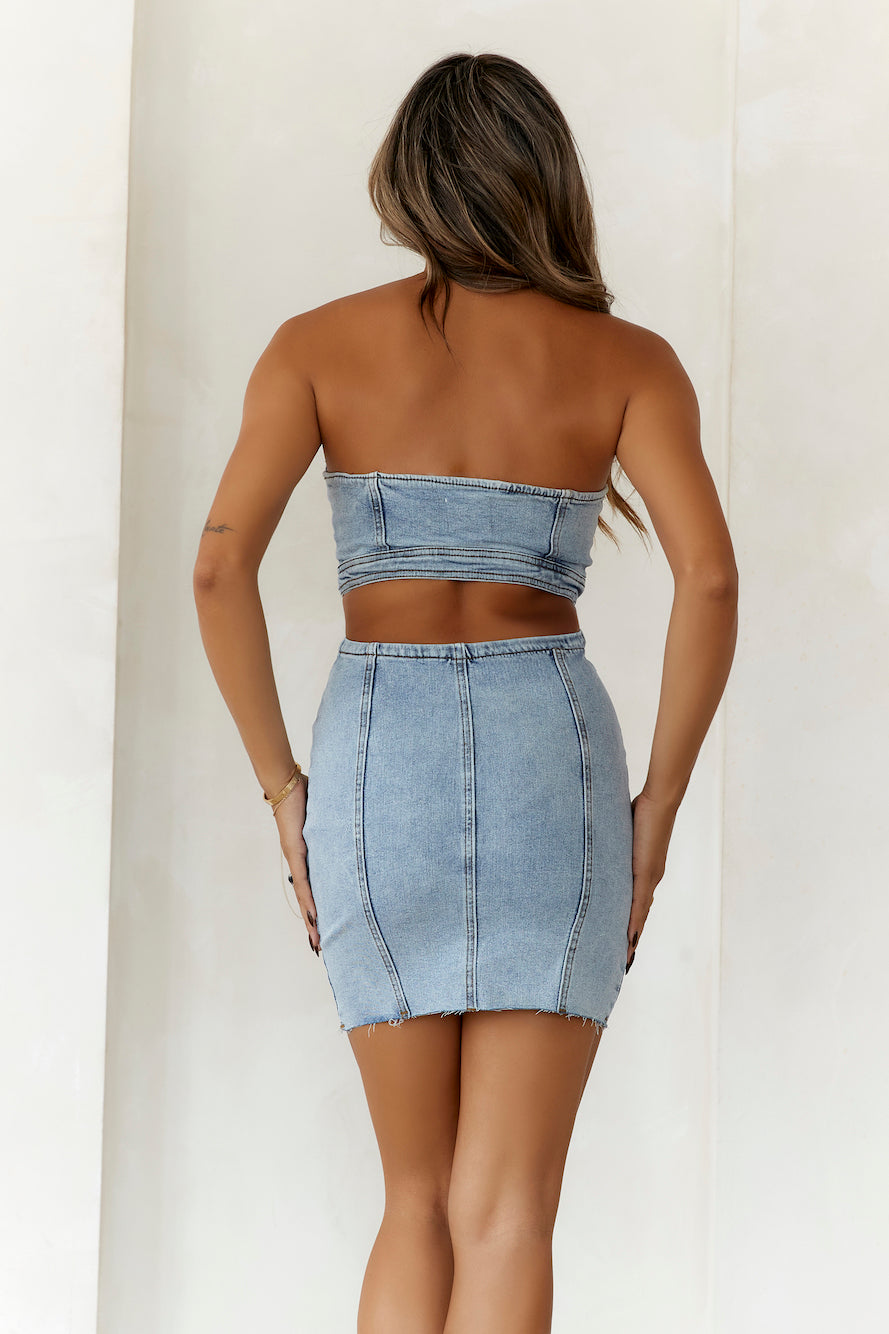Made To Look Denim Mini Dress Denim