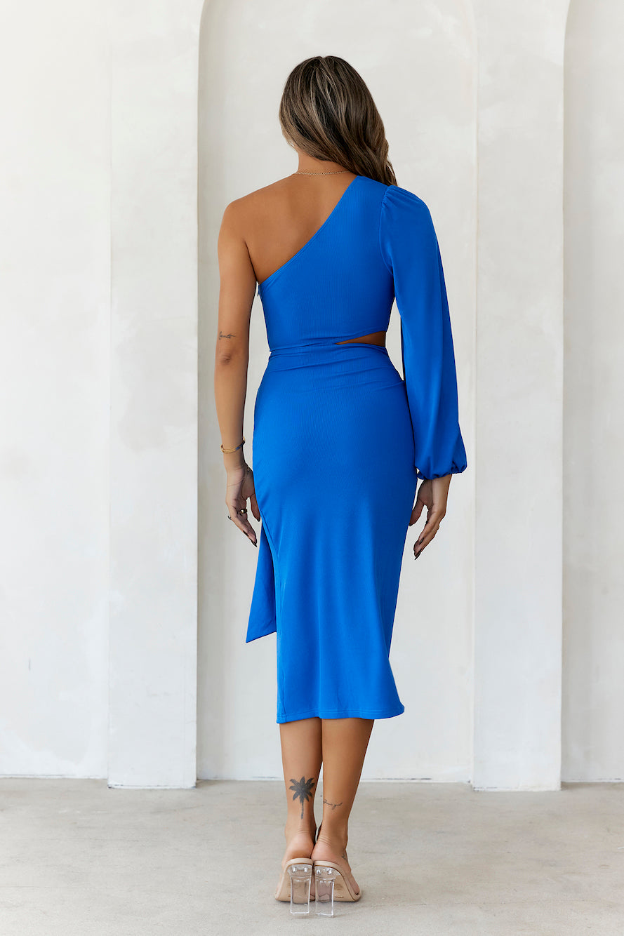Feeling Snatched Midi Dress Blue