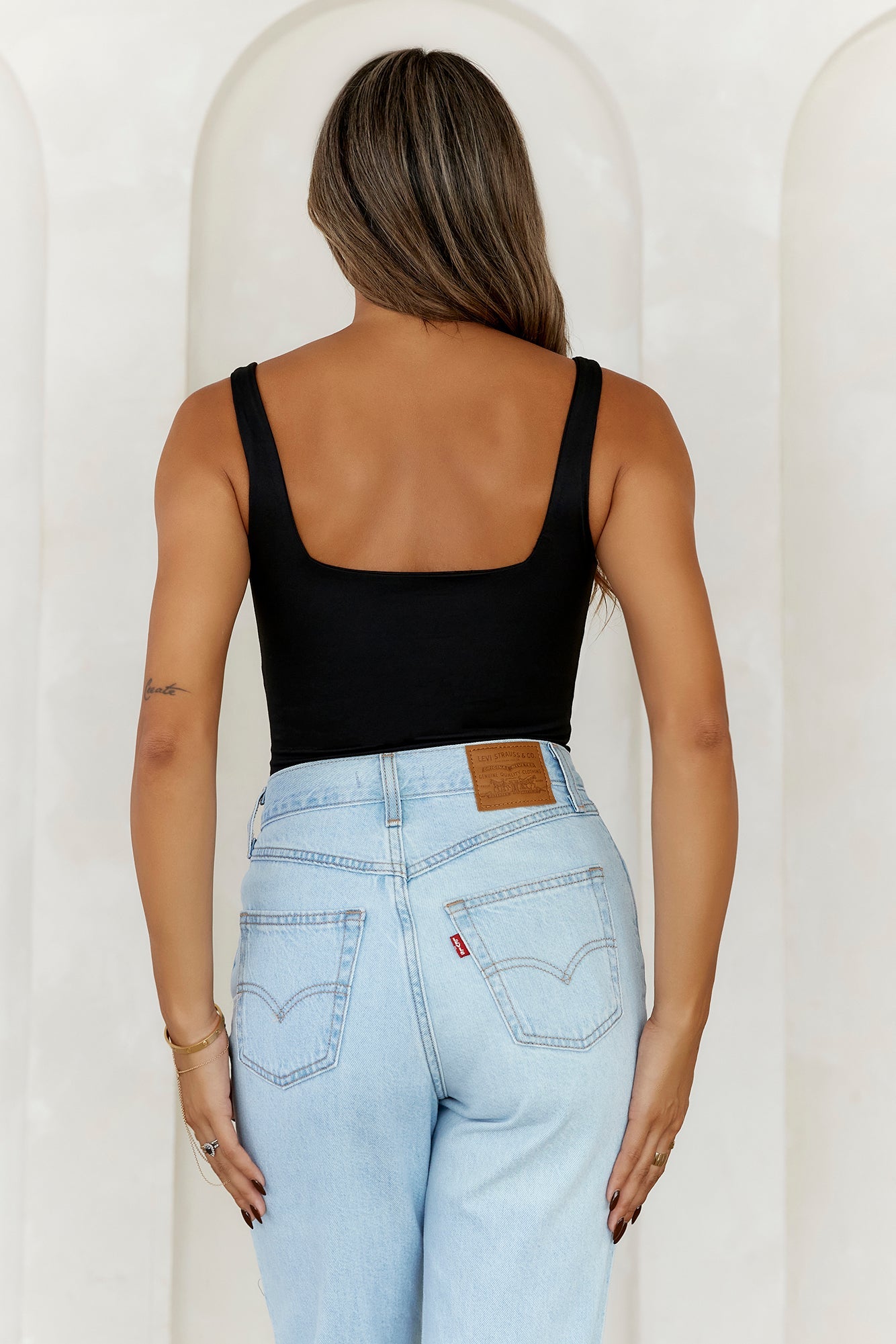 BASE  Everyday Staple Singlet Top Black