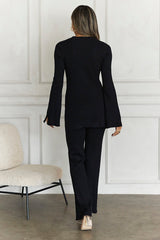 Cozy Holidays Ribbed Pants Black