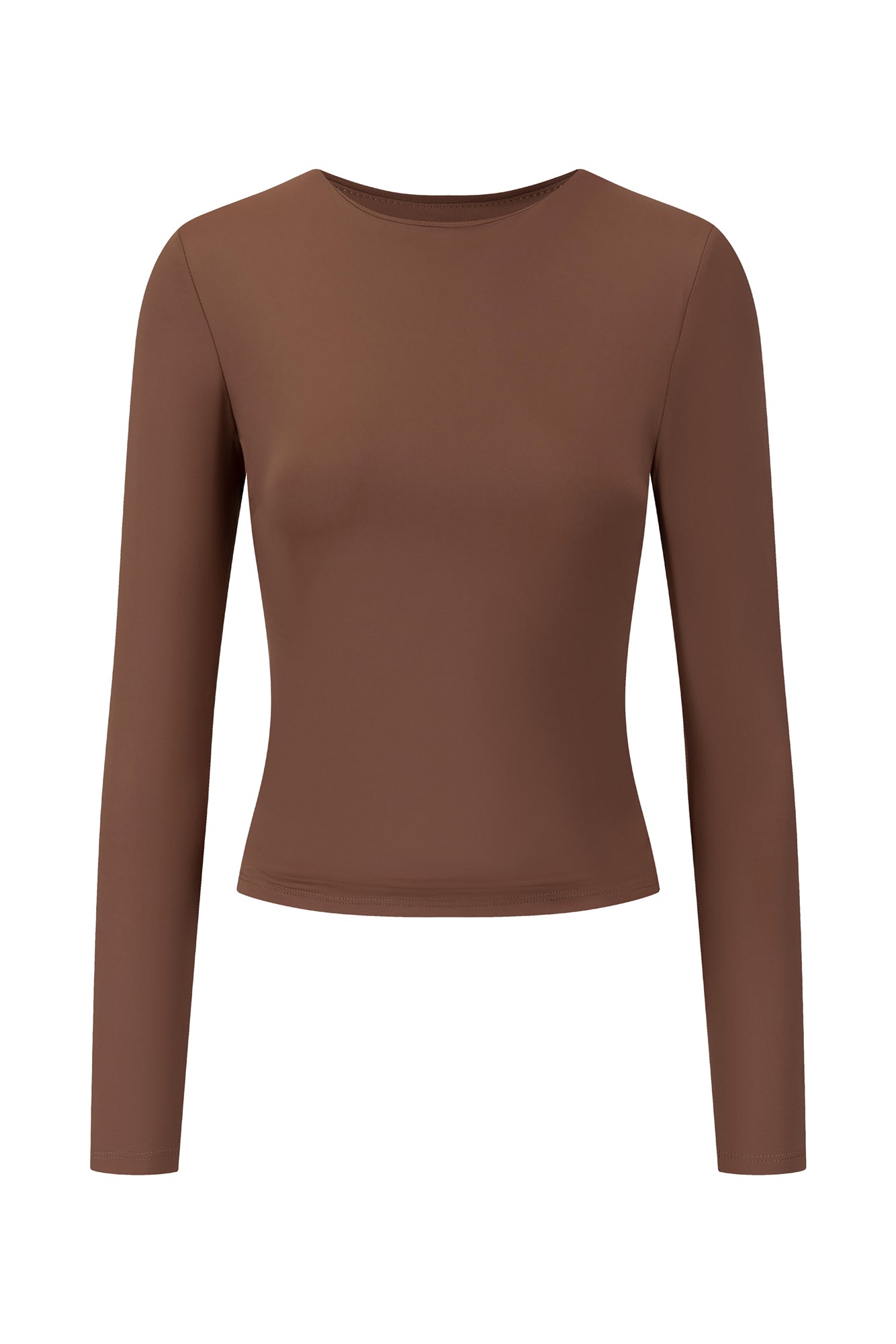 BASE Contour Simple Long Sleeve Top Chocolate
