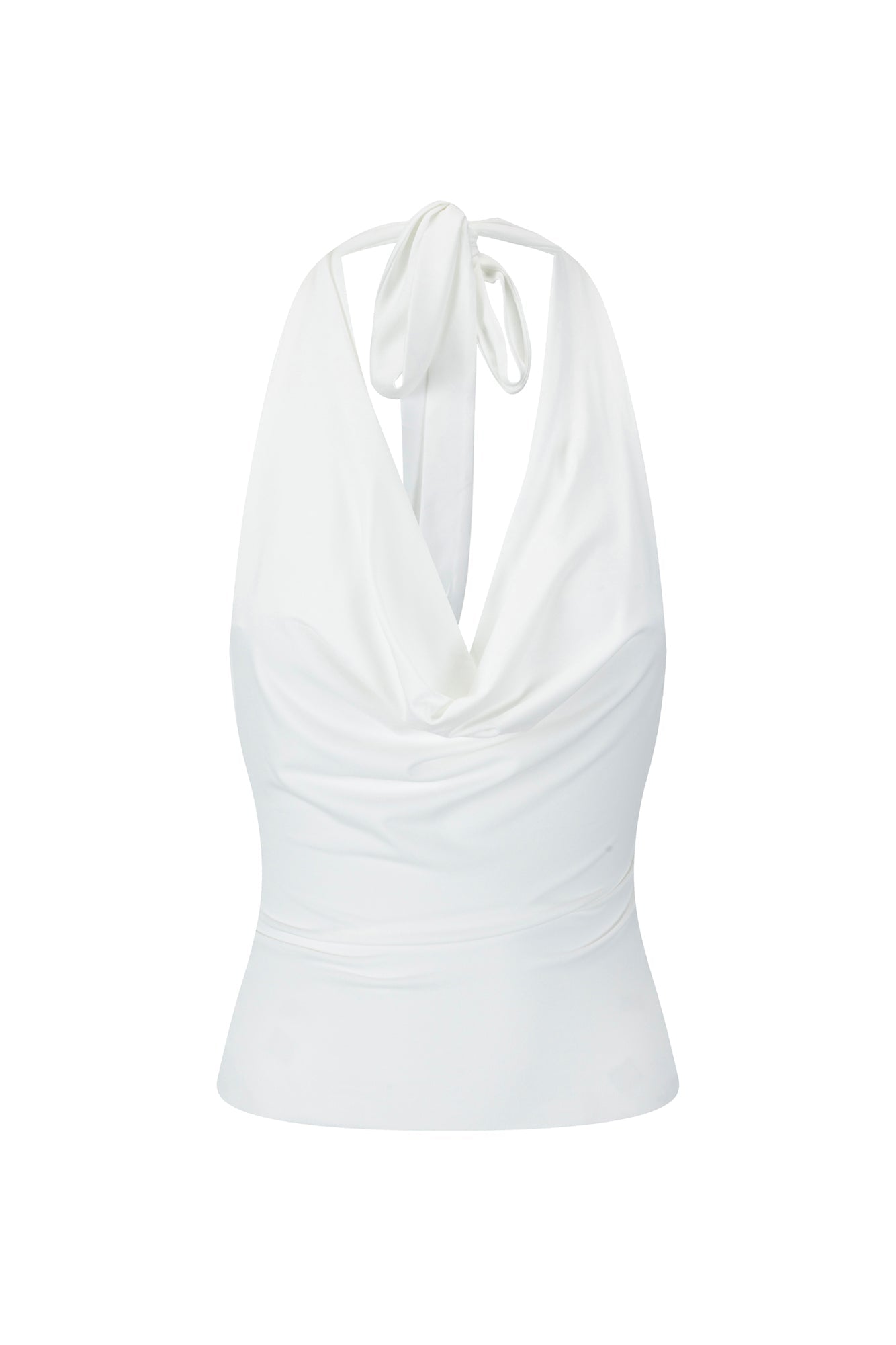 BASE Contour In Her Element Halter Cowl Top White