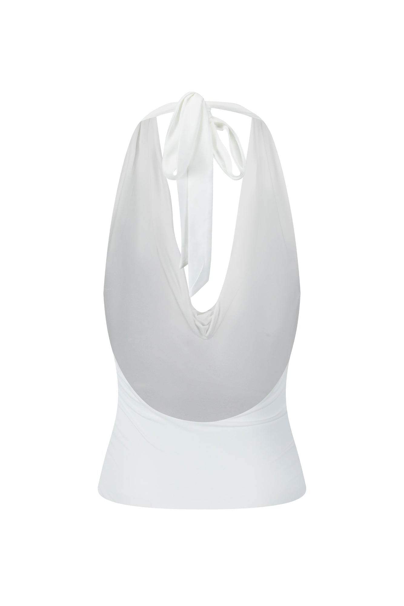 BASE Contour In Her Element Halter Cowl Top White
