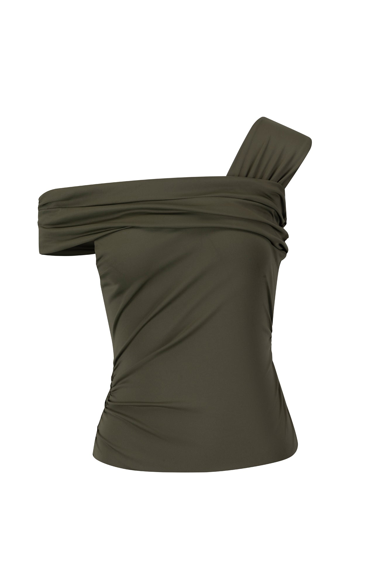 BASE Contour Luxe Form Off Shoulder Top Khaki
