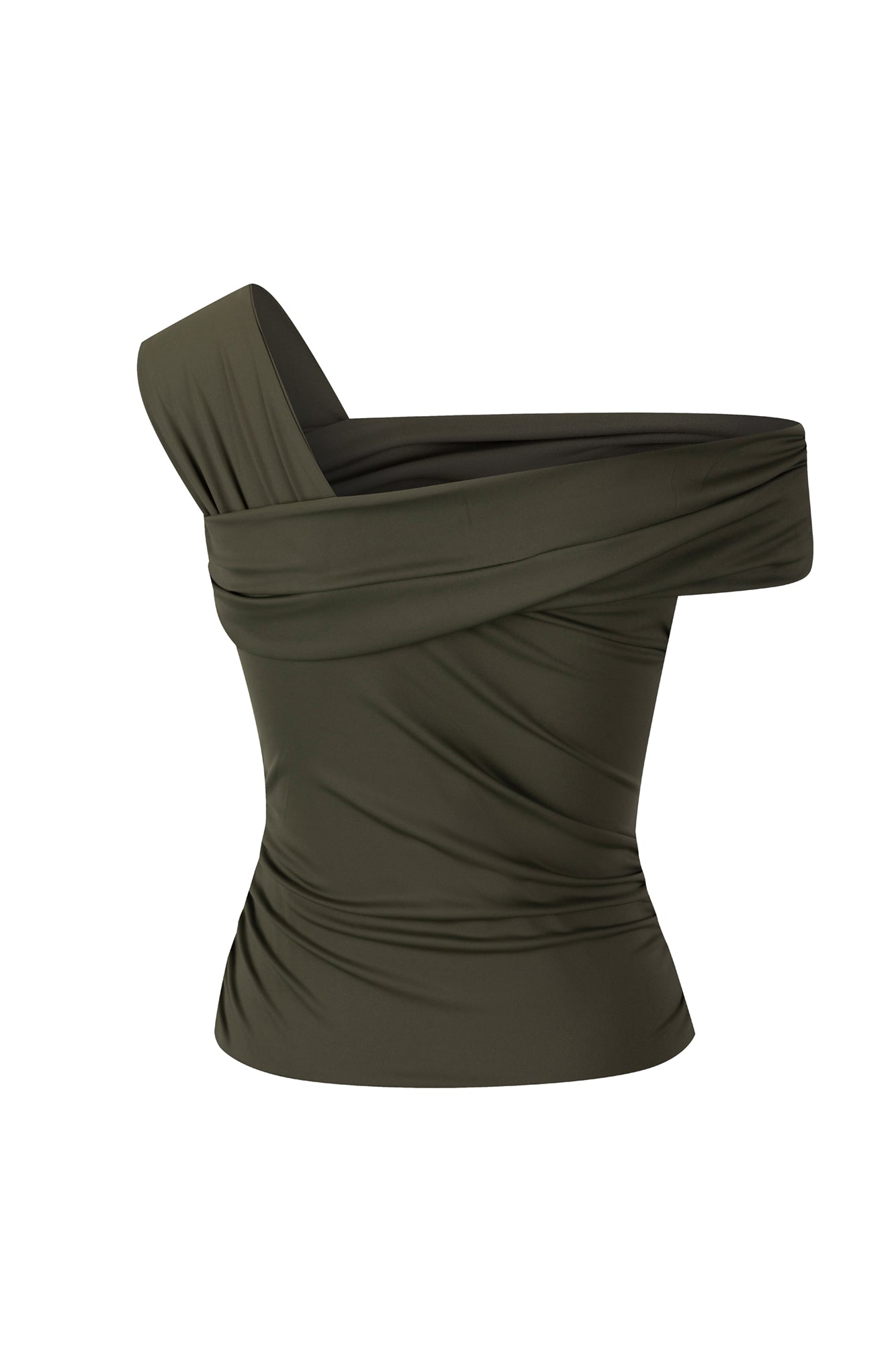 BASE Contour Luxe Form Off Shoulder Top Khaki