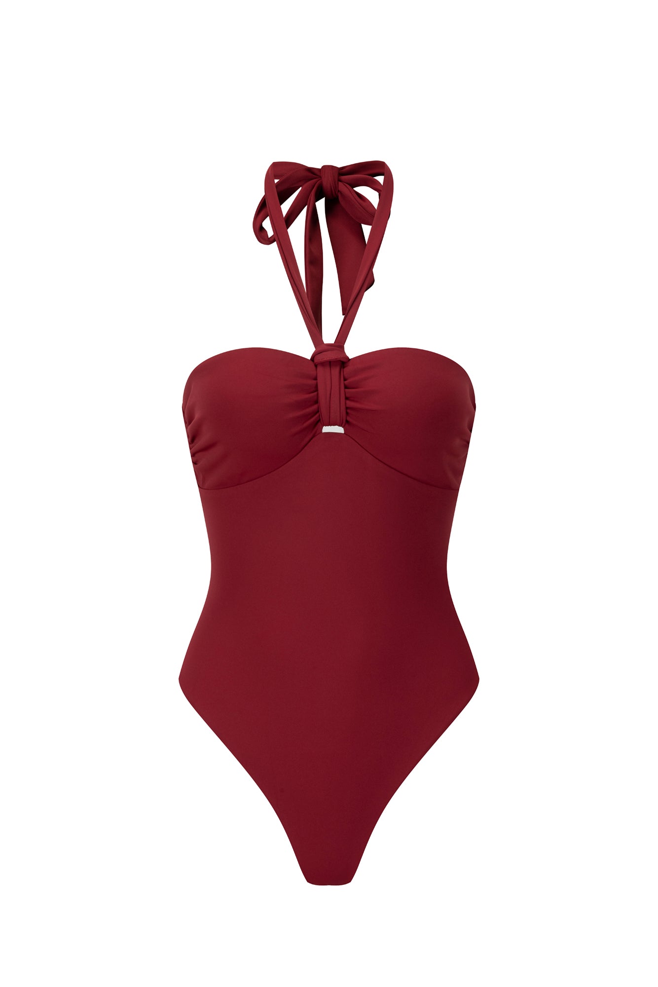 BASE Contour Soft Statement Halter Bodysuit Wine