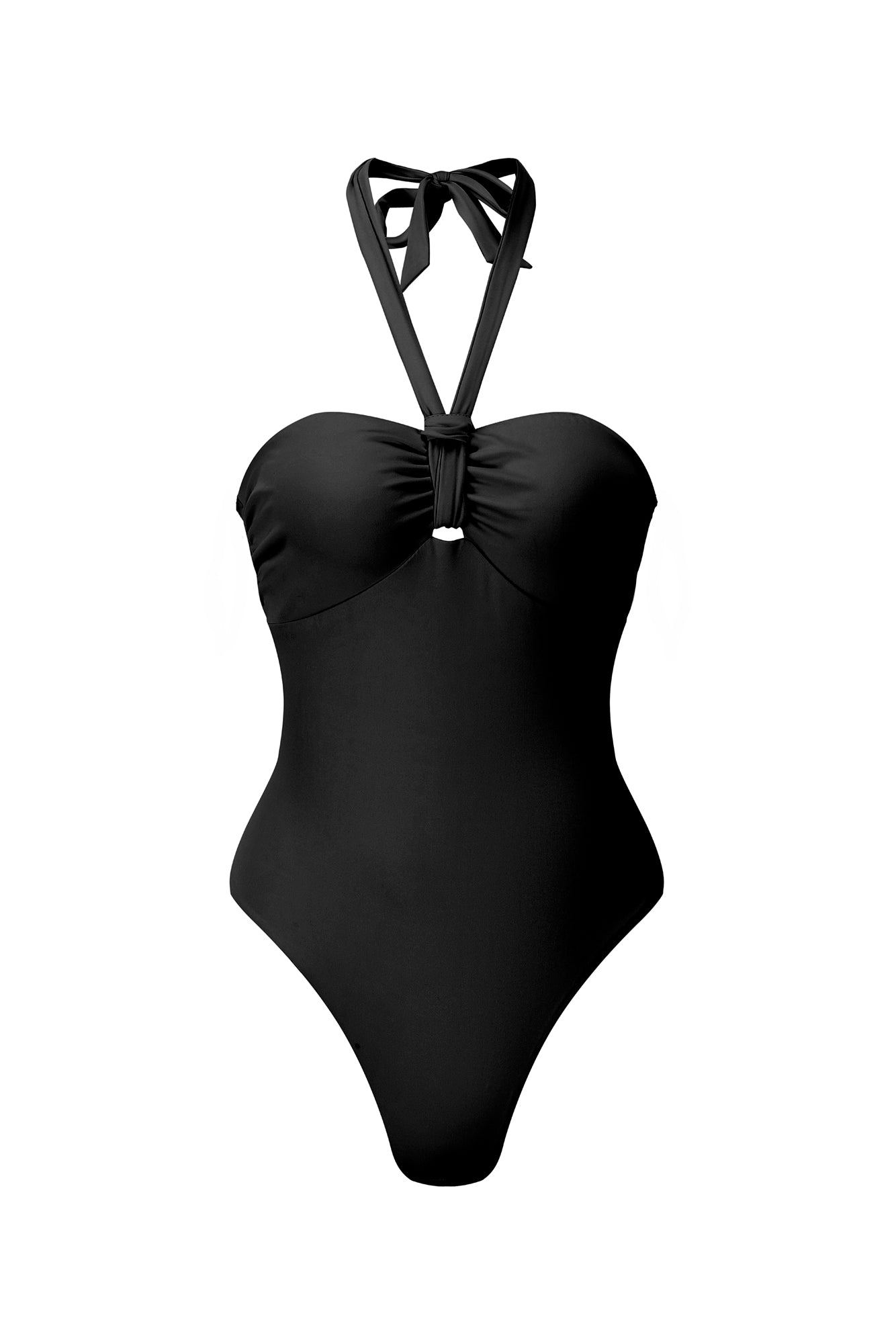 BASE Contour Soft Statement Halter Bodysuit Black