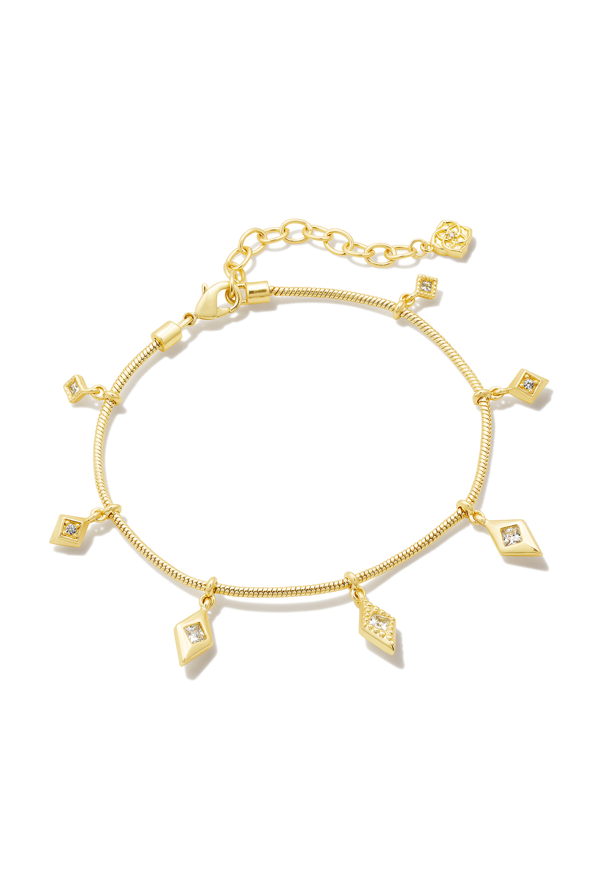 KENDRA SCOTT Kinsley Gold Delicate Chain Bracelet Gold White Crystal