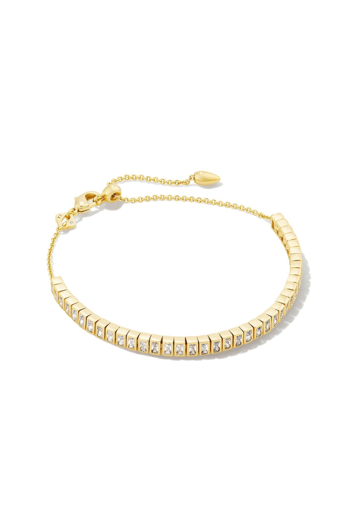 Gracie Gold Tennis Delicate Chain Bracelet White CZ