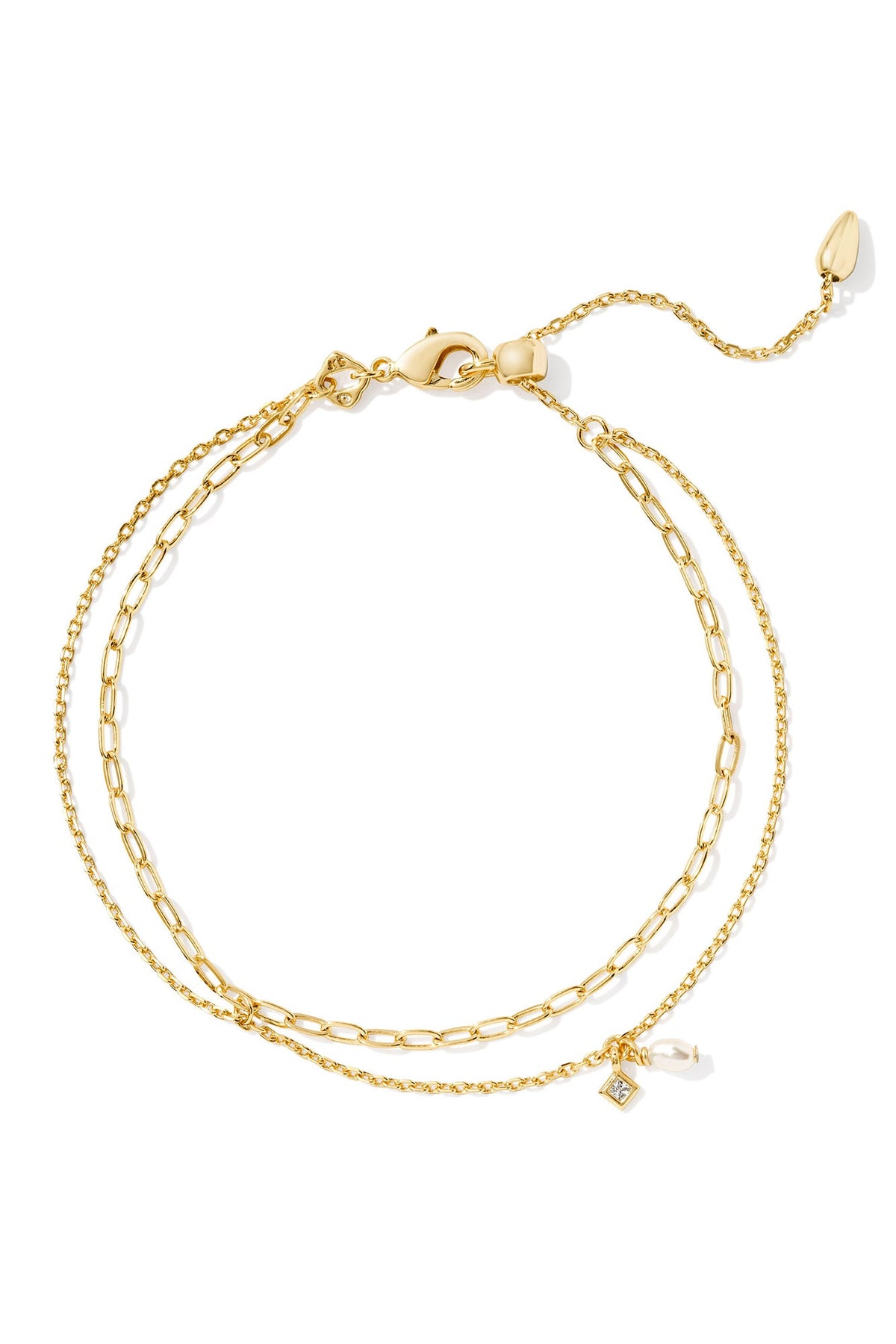 Eve Multi Strand Bracelet White Pearl Gold