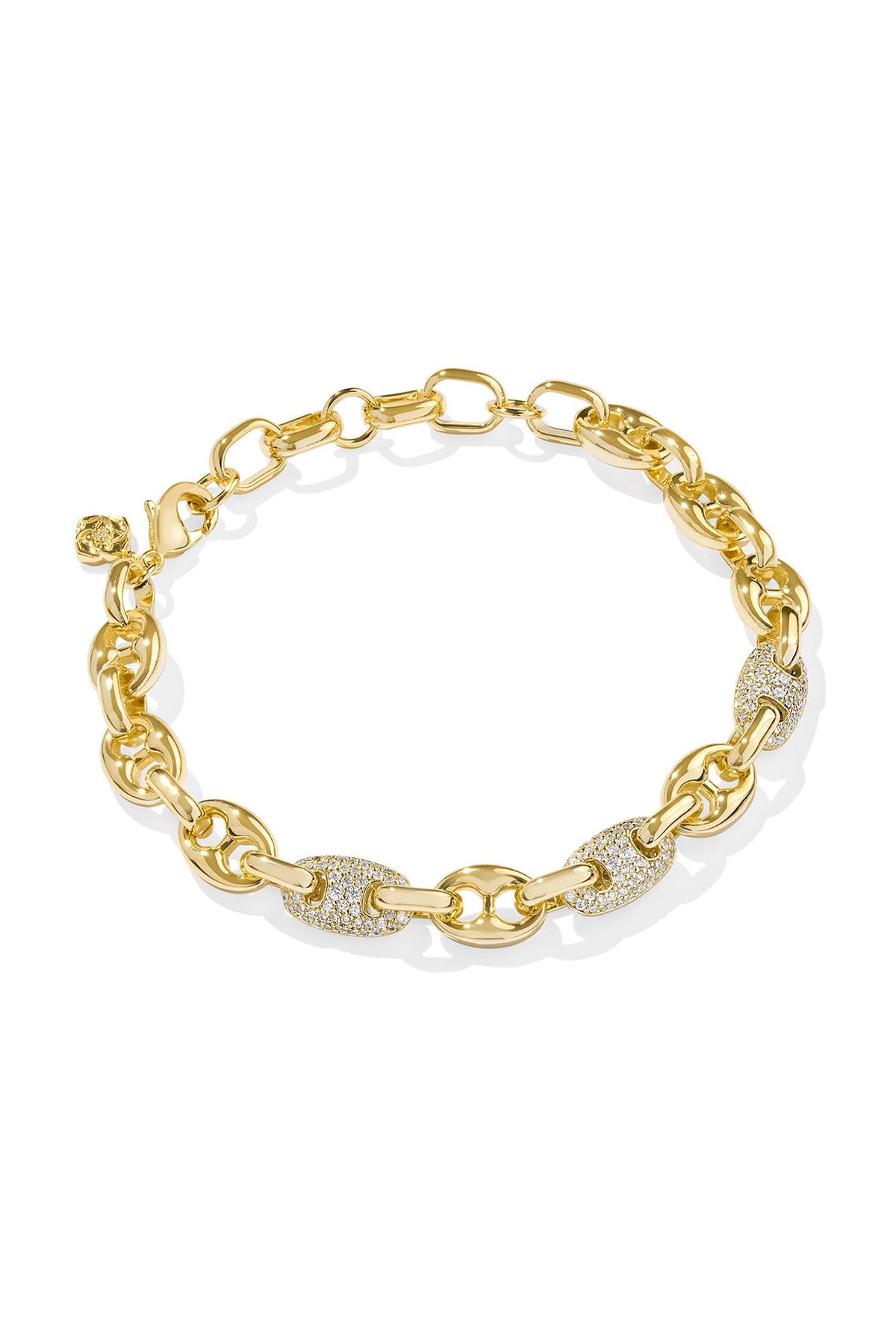 Bailey Gold Pave Chain Bracelet White Crystal