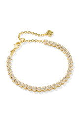 Emery Gold Tennis Bracelet White Crystal