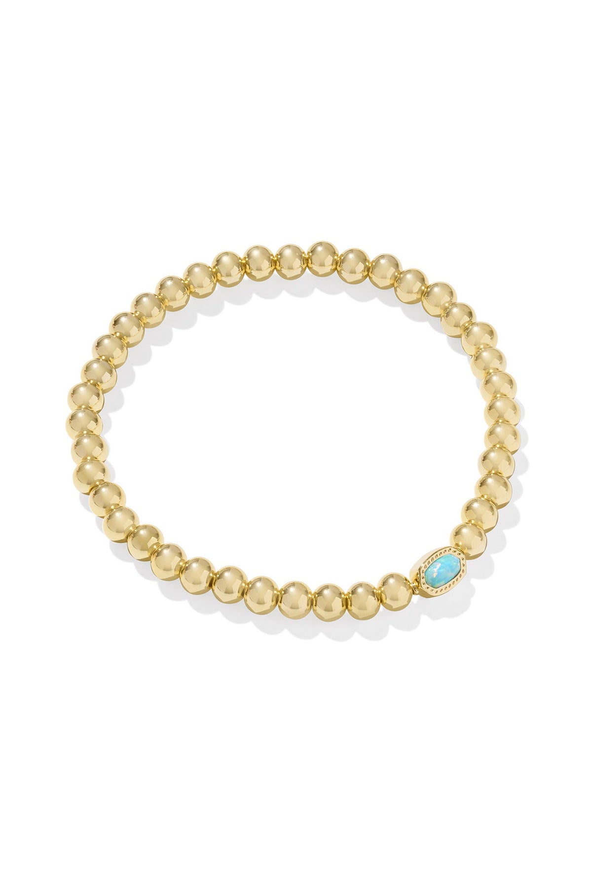Mini Elaina Gold Stretch Bracelet  Light Teal Kyocera Opal