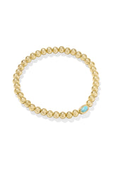 Mini Elaina Gold Stretch Bracelet  Light Teal Kyocera Opal