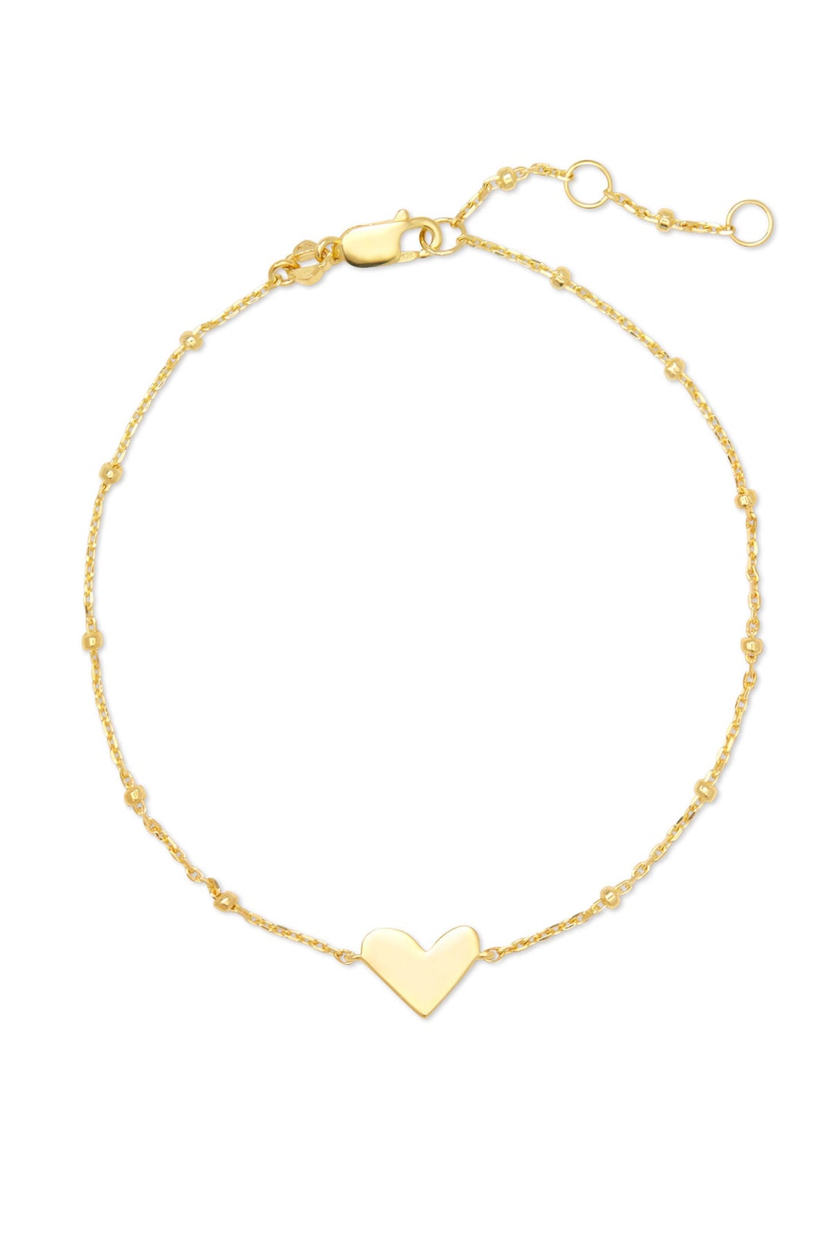 Ari Heart Delicate Chain Bracelet 18k Yellow Gold Vermeil