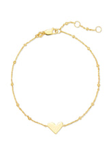 Ari Heart Delicate Chain Bracelet 18k Yellow Gold Vermeil