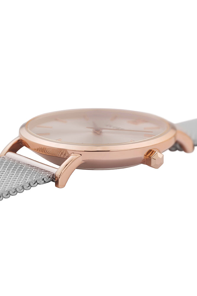CLUSE Minuit Mesh Bicolour Watch Rose Gold Silver