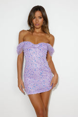 Light It Bright Sequin Mini Dress Lilac
