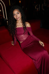 In The Current Strapless Maxi Dress Red