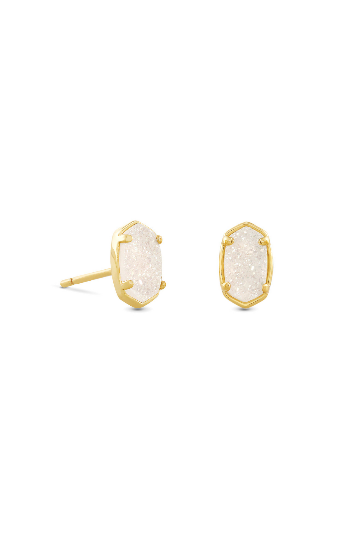 KENDRA SCOTT Emilie Gold Stud Earrings Gold Iridescent Drusy