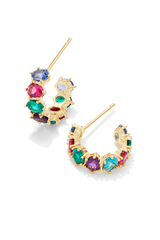 KENDRA SCOTT Cailin Gold Crystal Huggie Earrings Gold Multi Mix