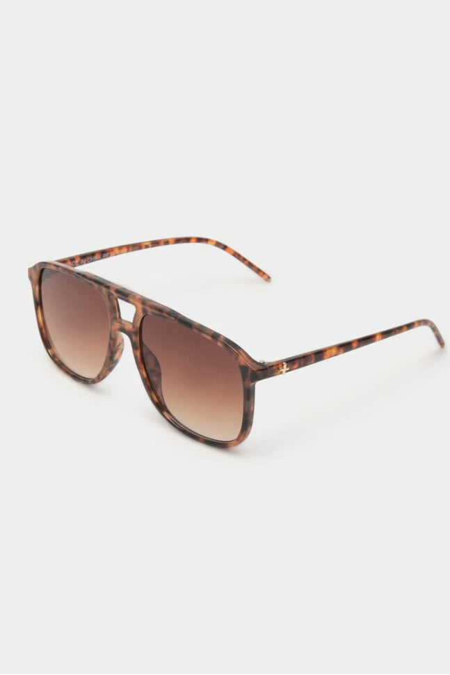 Elle Aviator Sunglasses Tort Brown