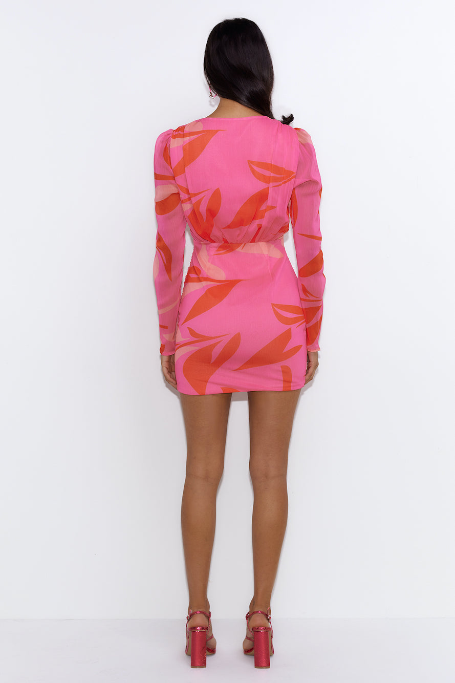Luxe Boat Party Mini Dress Pink