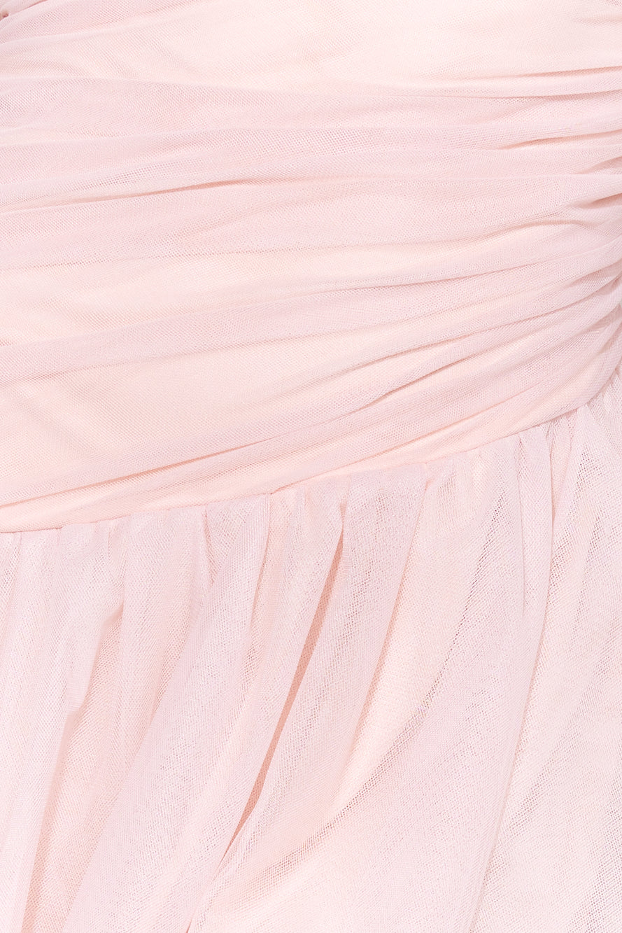 Glass Castle Tulle Midi Dress Pink