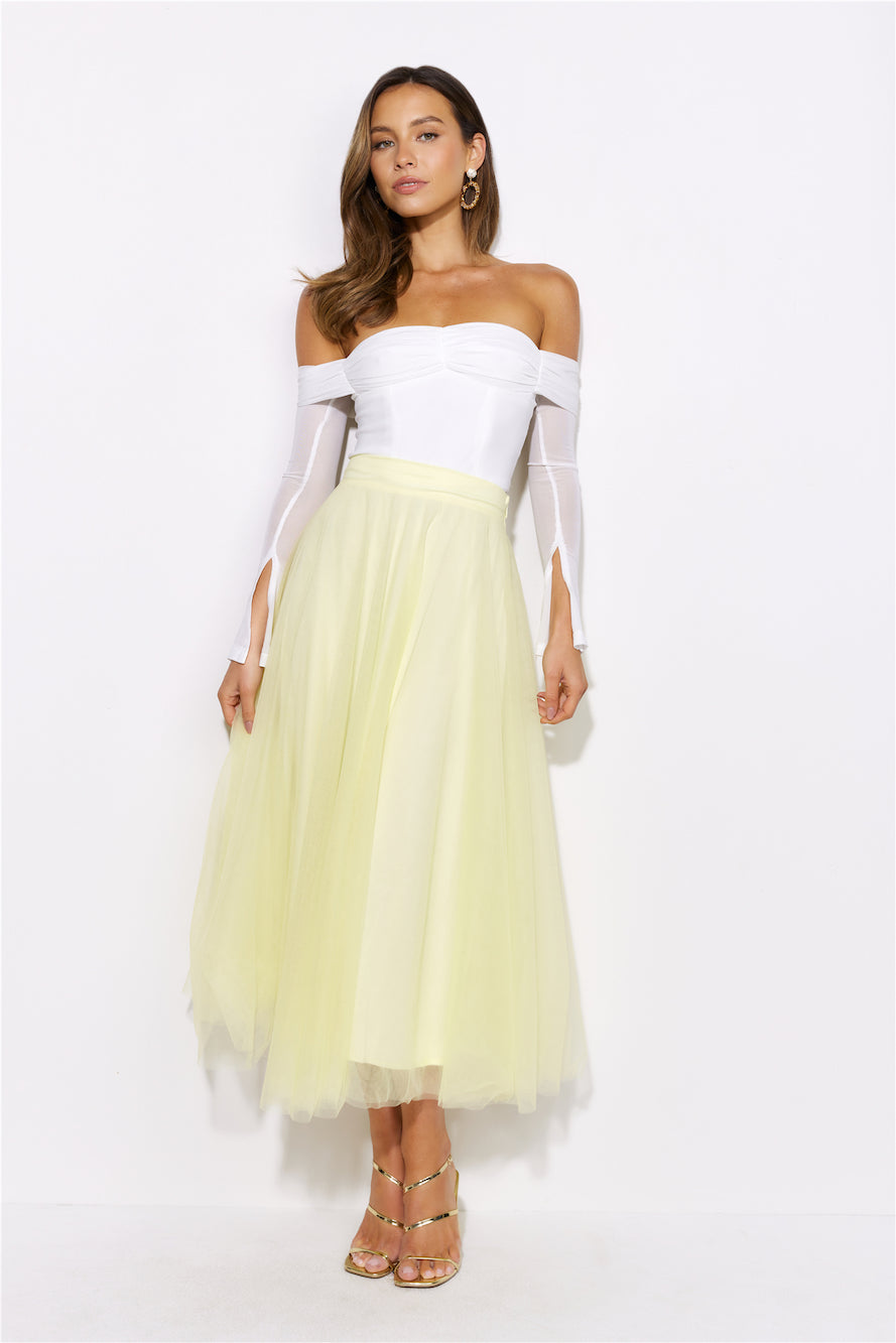 Light Nights Mesh Crop Top White