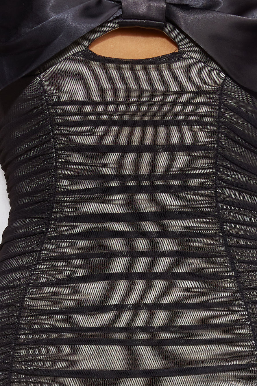 Her Era Mesh Midi Dress Black
