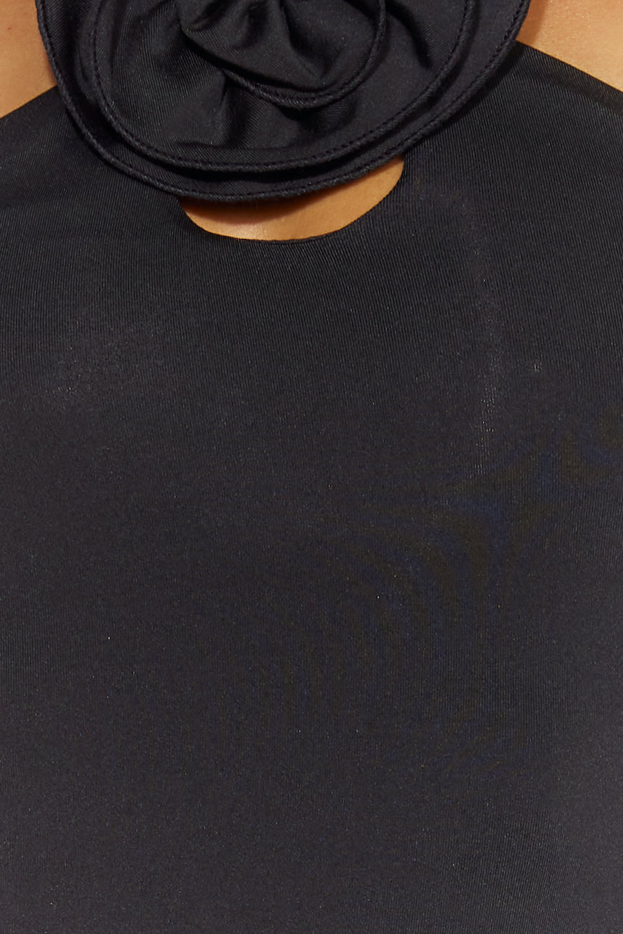 Nights Of Cocktails Crop Top Black