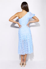 In Full Bloom Mesh Midi Dress Blue