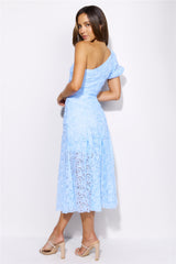 In Full Bloom Mesh Midi Dress Blue