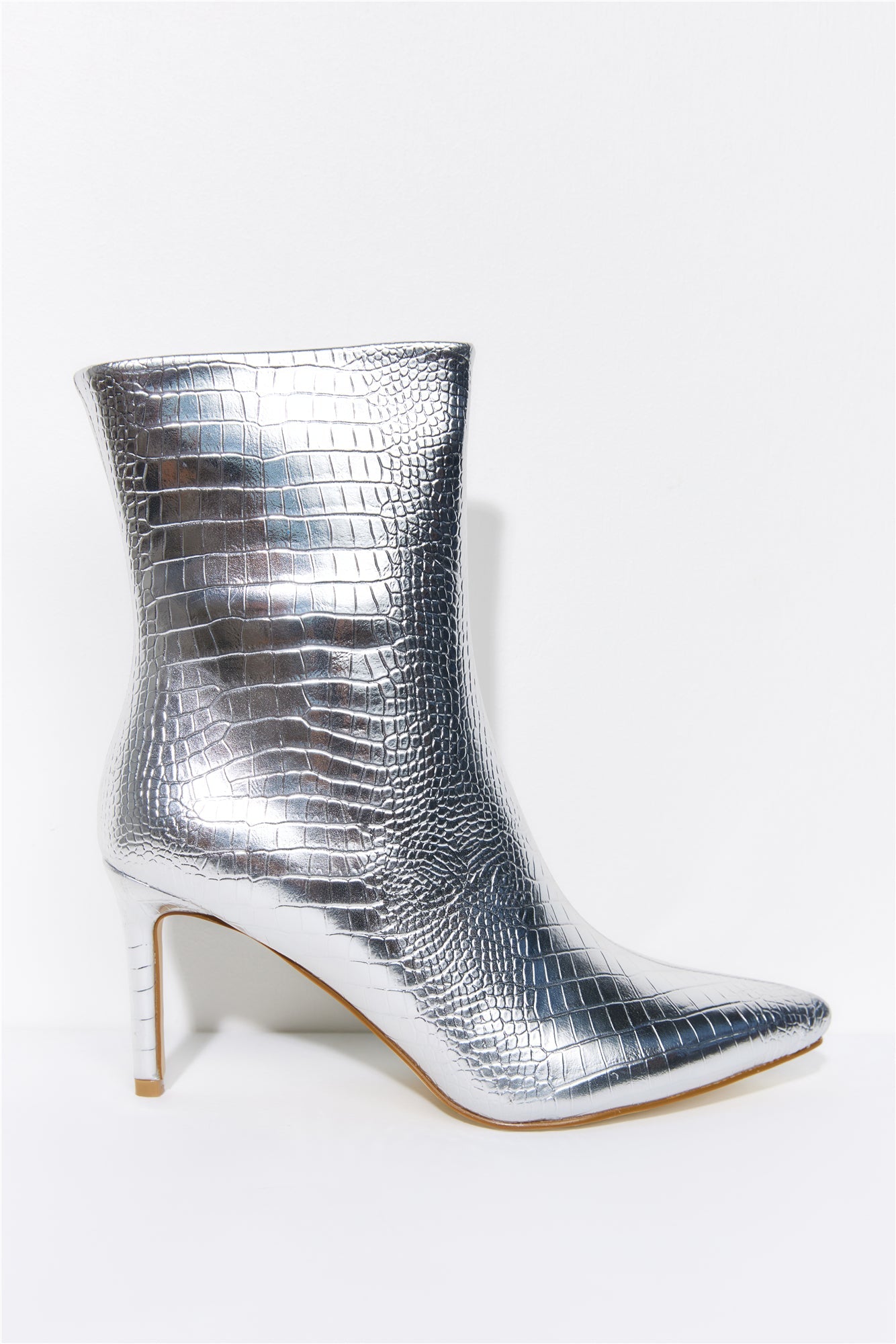 BILLINI Joannie Boots Silver Metallic Croc