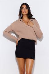 Frosty Days Knit Sweater Beige