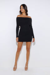 It's Snowing Mini Dress Black